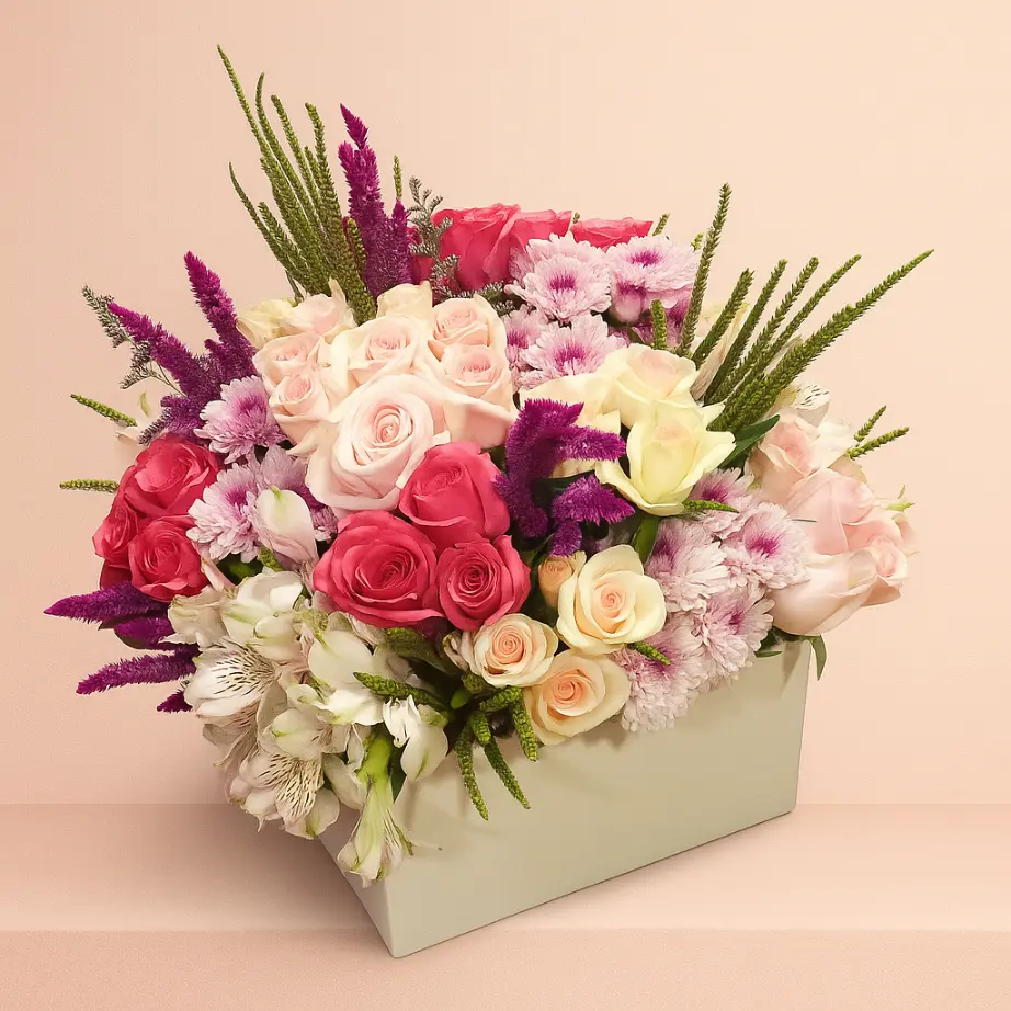 Colorful flower box delivered by Emome